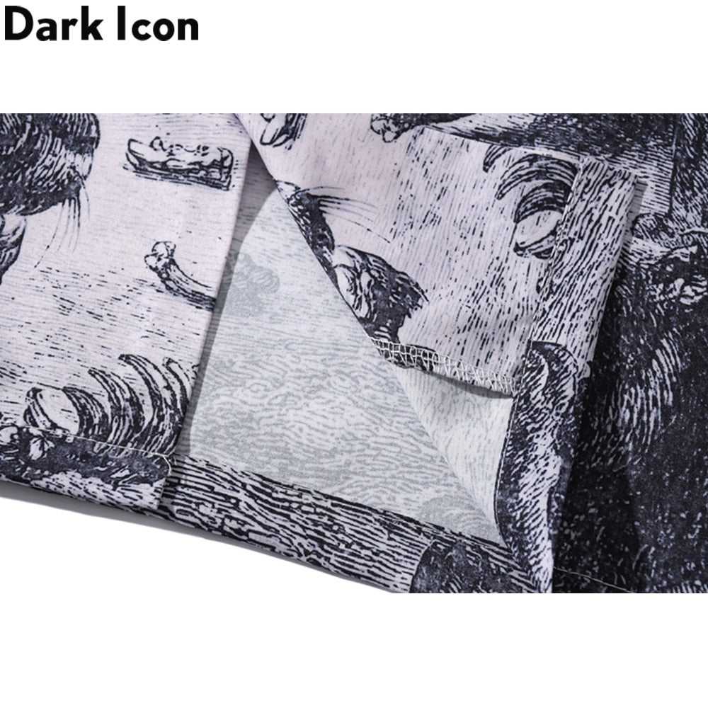 Dark Icon Hawaiian Shirt Men Summer Beach Holiday Men's Shirts Vintage Street Male Top