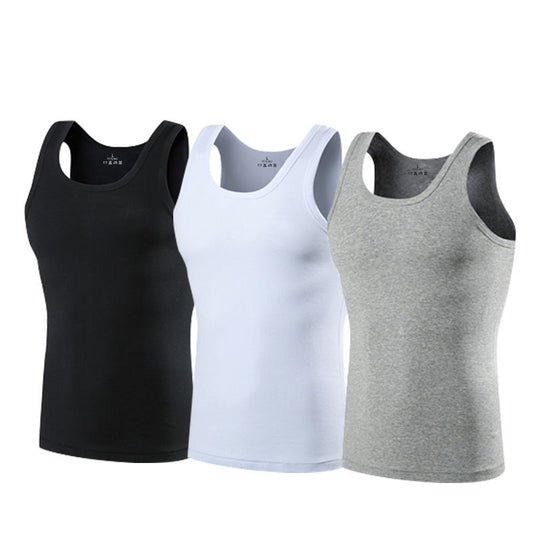 2Pcs 100%Cotton Men's Undershirt Bottoming Shirt Men Casual Top Shirt Soft Breathable Slim Male Undershirt Fitness Sportswear