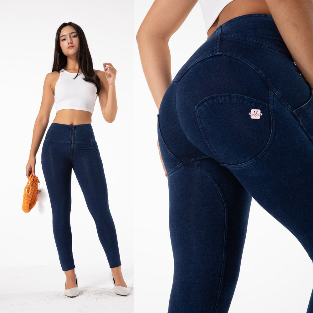 Melody High Waist Blue Gym Leggings Sport Pants Women Activewear Fittness Yoga Tights Scrunch Butt Leggings Fit Jeans Leggings