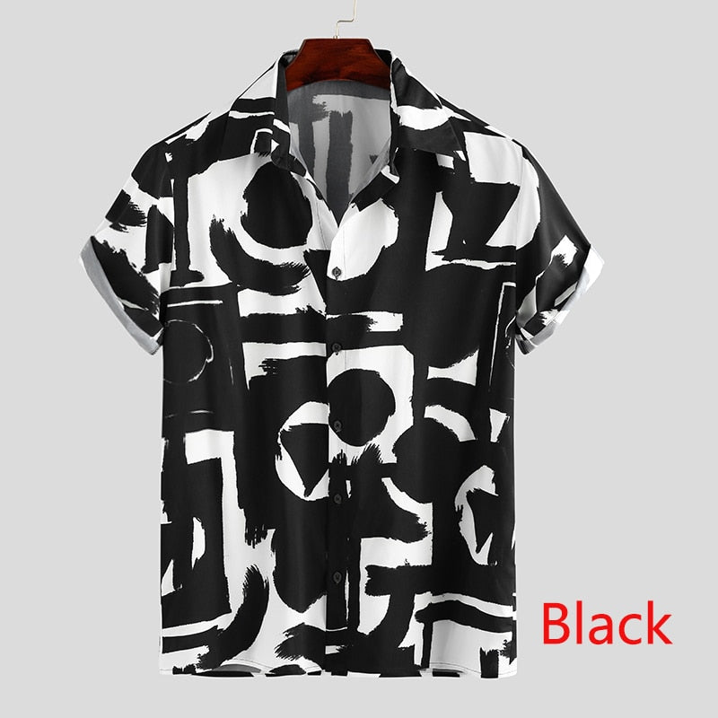 INCERUN Summer Printing Hawaiian Shirt Men 2022 Short Sleeve Streetwear Lapel Casual Brand Shirts Chic Button Camisa Plus Size