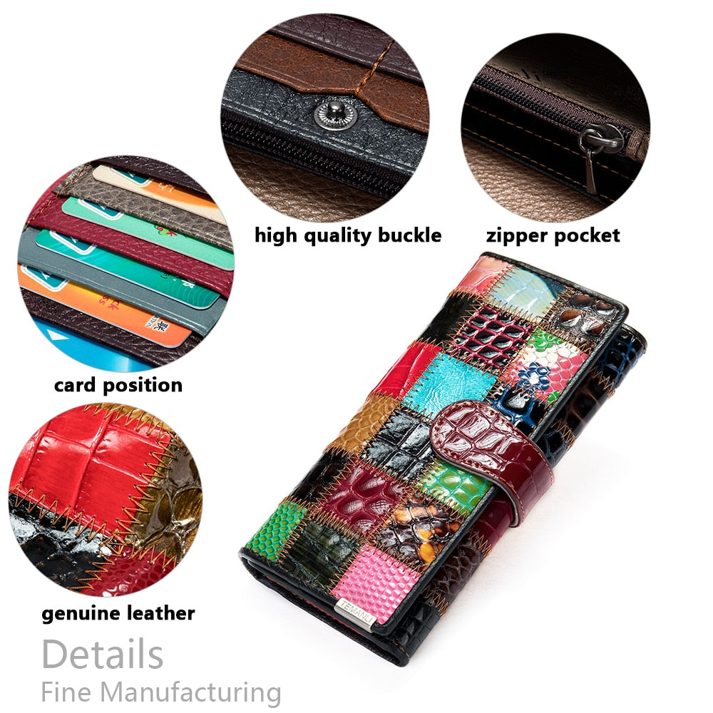 WESTAL Women's Purse Leather Wallet for Women Small Clutch Boho Purses Coins and Cards Hasp Coin Wallet Women Ladies Wallet 4203
