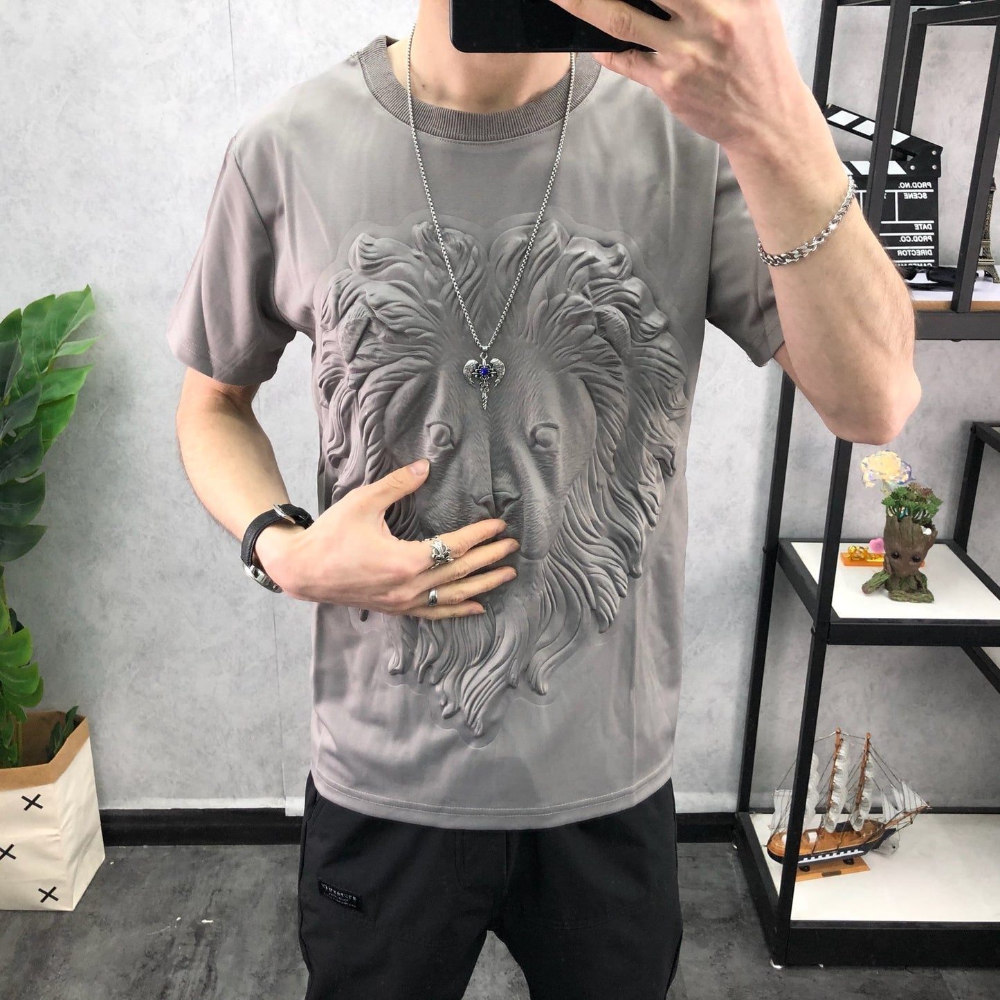 2020 T-shirt Men&#39;s Fashion Brand Personalized Korean Short Sleeve T-shirt Tee Shirt Homme Funny T Shirts Camisetas Hombre Male