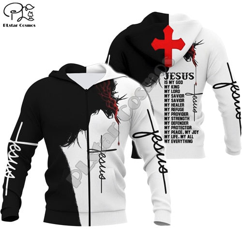 PLstar Cosmos Christian Catholic Jesus Retro Streetwear hoodies Fashion Pullover 3D Printed Zip Hoodies/Sweatshirts/Jacket