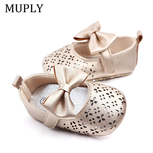 Baby Girls First Walker Summer Anti-slip Soft Bottom Girl Princess Shoes Big Bow Hollow Out Baby Shoes Wedding Party Shoes