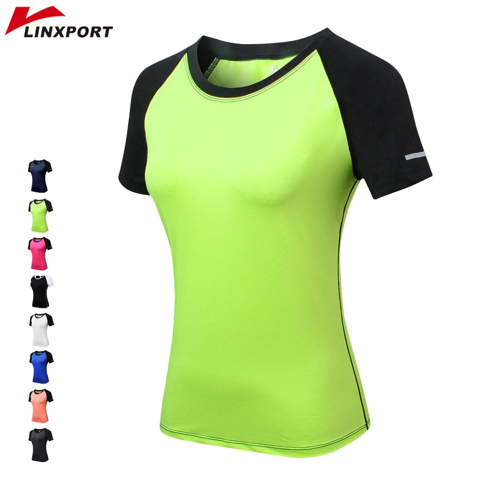 Gym T shirt Compression Tights Women&#39;s Sport Tshirt Quick Drying Rashguad Running Tops Fitness Tees Jogger Jogging Blouse Jersey