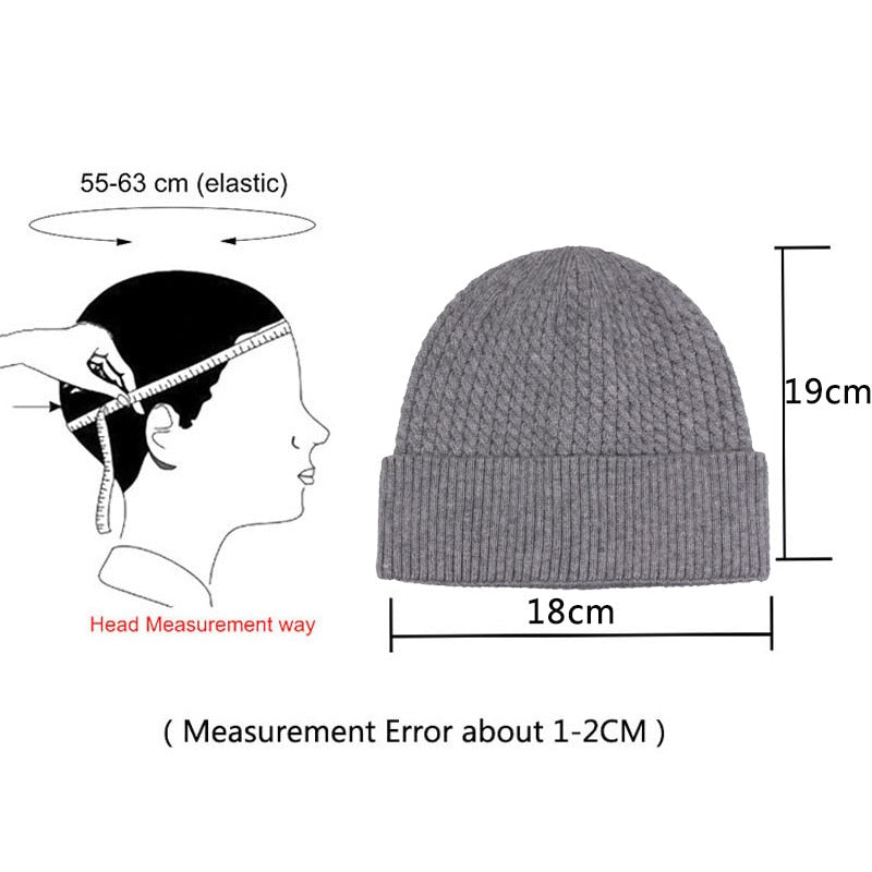 Skullies Beanies Men Winter Hats For Men Knitted Hat Women Male Gorro Warm Balaclava Bonnet Female Winter Beanie Hat Winter Cap