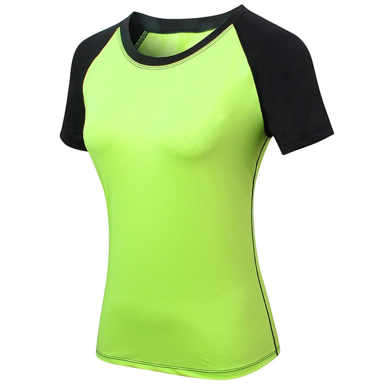 Gym T shirt Compression Tights Women&#39;s Sport Tshirt Quick Drying Rashguad Running Tops Fitness Tees Jogger Jogging Blouse Jersey