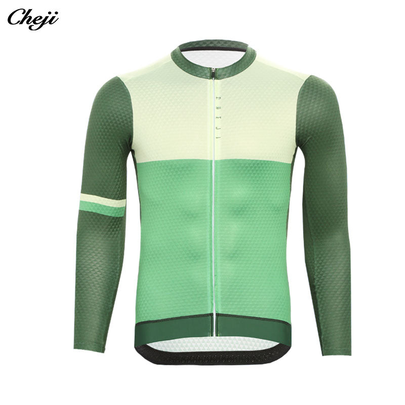 CHEJI Men's Cycling Jersey Long Sleeve Pro team Cycling Clothing Quick-drying Cycling Shirt Top