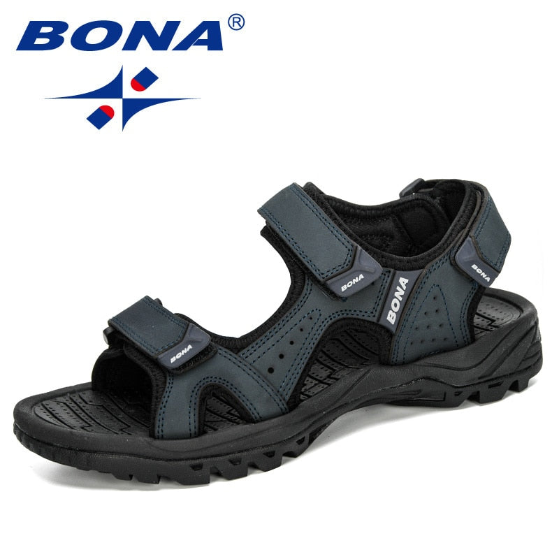 BONA 2020 New Designers Action Leather Shoes Slip-on Slippers Man Comfortable Trendy Beach Men Summer Sandal Zapatillas Hombre
