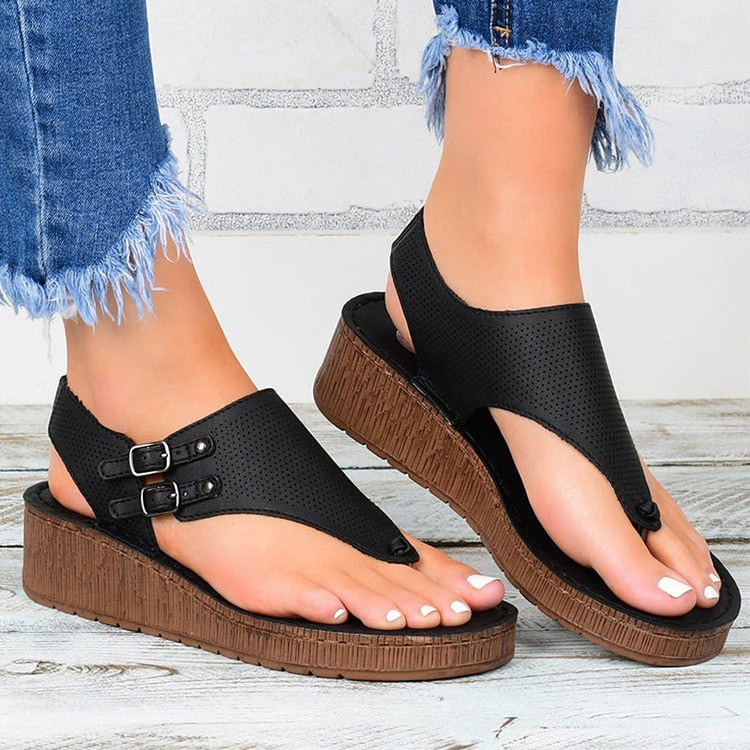 Women Sandals 2021 New Women Heels Sandals Platform Wedges Shoes For Women Summer Sandalias Mujer Casual Flip Flops Plus Size 43