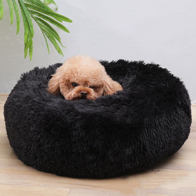 Super Soft Pet Dog Bed Autumn Winter Round Long-haired Pet Mat Suitable House for Cats and Dogs Warm Comfortable Pet Supplies