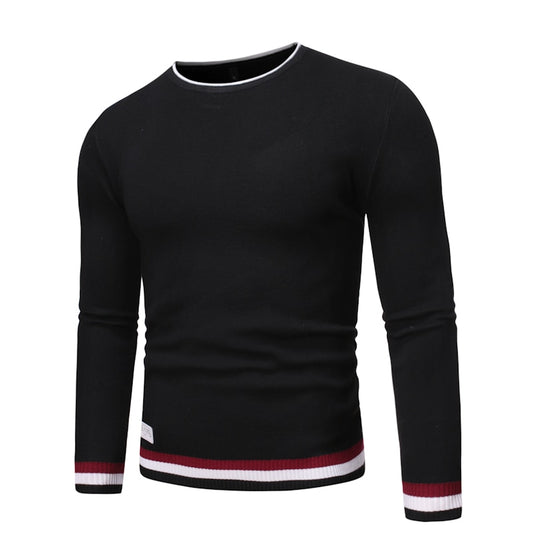 de algodón de alta calidad de marca para hombre de manga larga jerseys de cuello redondo para hombre de punto casual Tops ropa