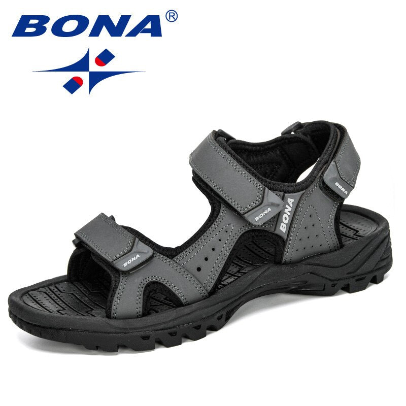 BONA 2020 New Designers Action Leather Shoes Slip-on Slippers Man Comfortable Trendy Beach Men Summer Sandal Zapatillas Hombre