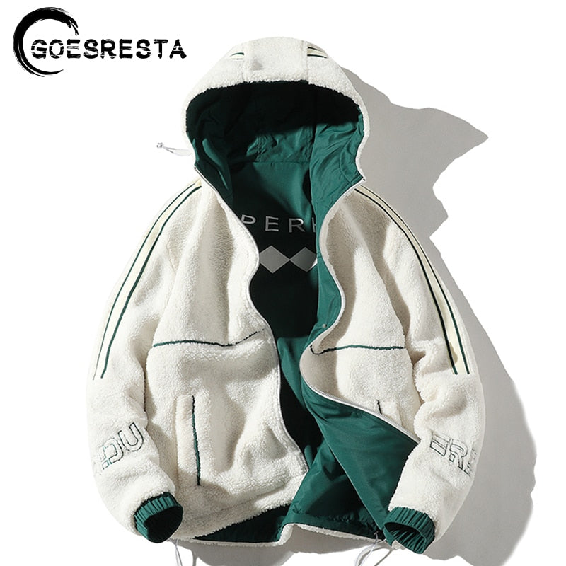 Men's Jacket Double-Sided Wear Lalambswool 2020 Winter Brand New Jacket Casual Warm Thick Parkas Coat Man Hooded Men's Clothing