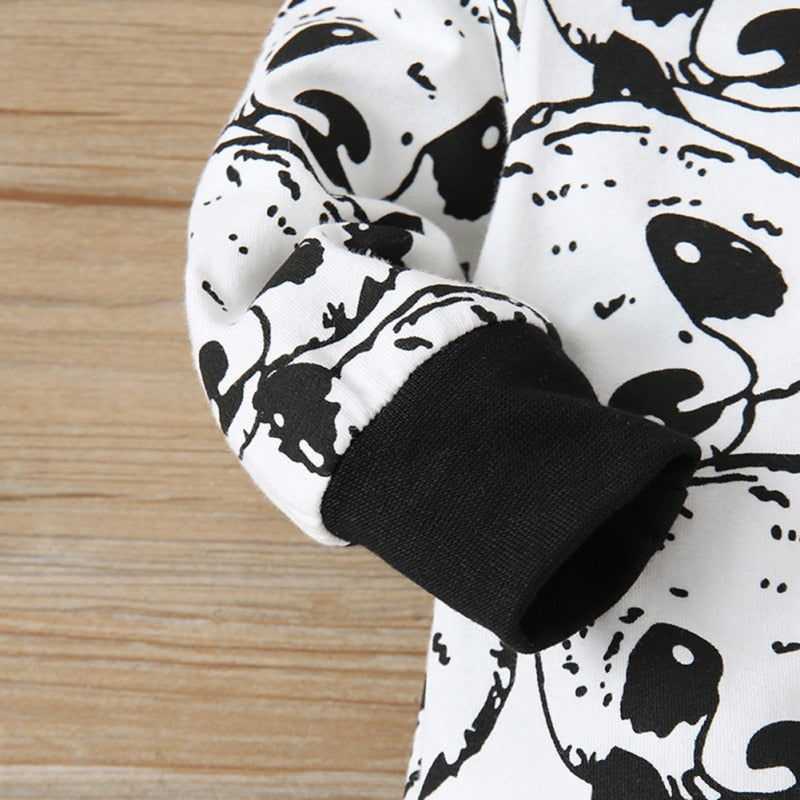 Newborn 2Pcs Baby Boys Rompers Cartoon Panda Pattern Long Sleeve Jumpsuit and Hat Infant  Boy Clothing Autumn Toddler Clothes