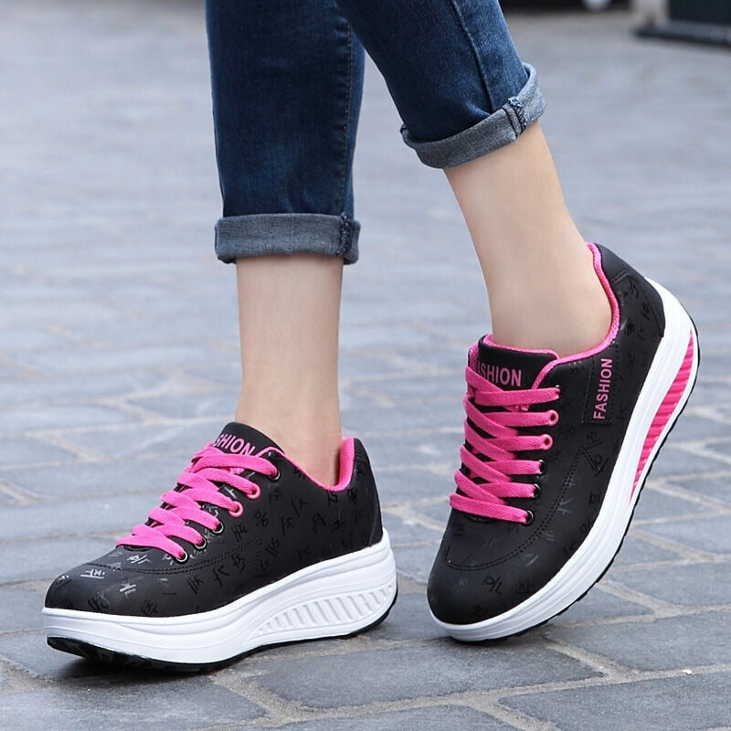 2020 Women Shoes New High Heel Lady Casual Women Sneakers Leisure Platform Wedge Shoes  Height Increasing Shoes Zapatos De Mujer