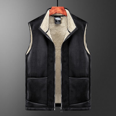 Crocodile brand Cashmere Vest Autumn Winter Casual Sleeveless Jacket Men Warm Fleece Men Vest Jacket Thick Sleeveless Men's Vest