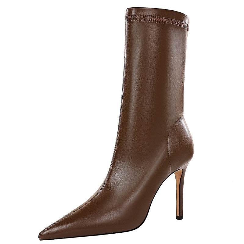 Leather Boots Women&#39;s Boots Non-slip Women Winter Boots Fur Warm Ankle Boots For Women Down Waterproof Booties Botas Mujer 40