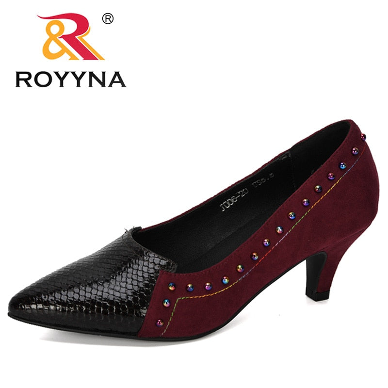 BONA 2019 New Designer Popular Style Women Pumps Shallow Women Heels Rivet Shoes Bowtie Working Shoes Feminimo Wedding Shoes