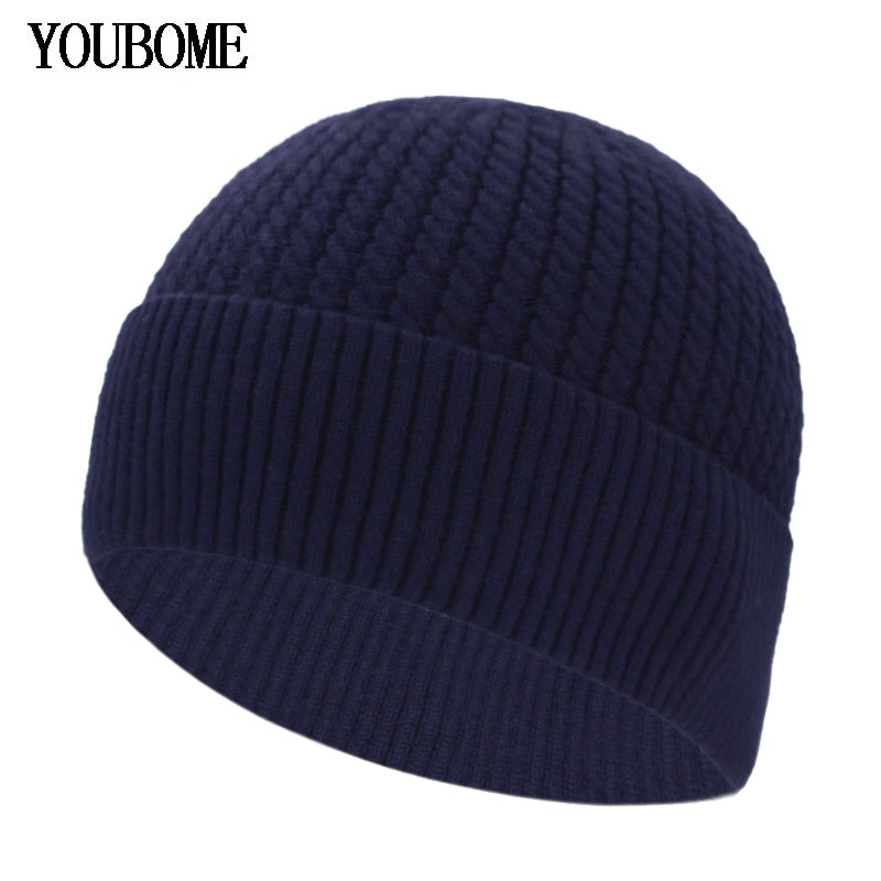 Skullies Beanies Men Winter Hats For Men Knitted Hat Women Male Gorro Warm Balaclava Bonnet Female Winter Beanie Hat Winter Cap