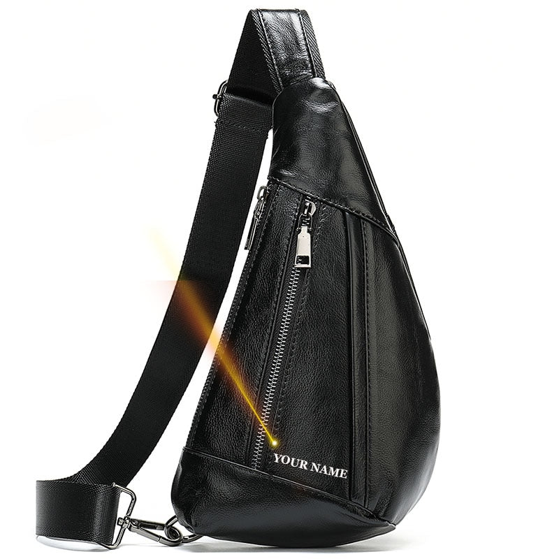 WESTAL Sling Bag Men&#39;s Genuine Leather Shoulder Bags for Men Casual Travel Messenger Bag Men Crossbody Bags Leather Chest Pack