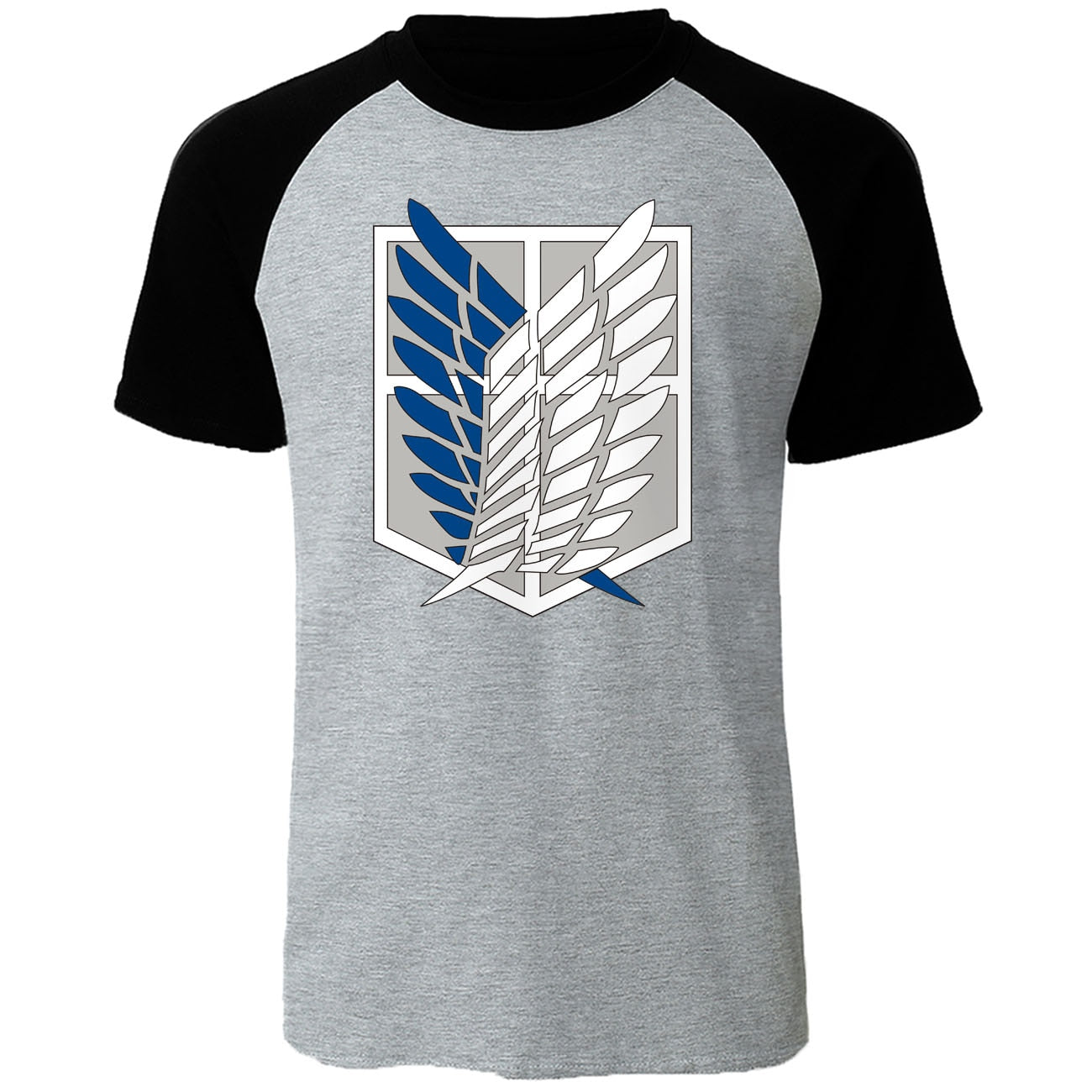 Wings Of Freedom Mikasa T-shirts Mens Japanese Anime Tshirt Men Raglan Short Sleeve Summer Tees Tops Attack on Titan Man T shirt