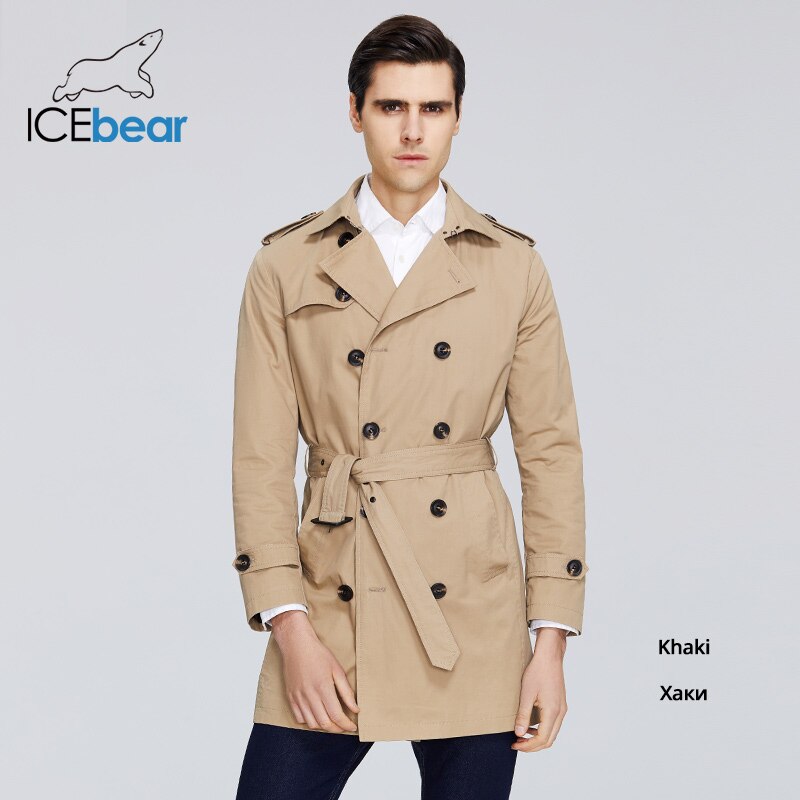ICEbear 2021 New men's trench coat high-quality men's long lapel windbreakers men's brand clothing MWF20709D