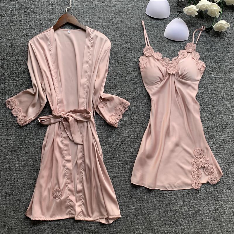 Female Flower Bride Wedding Robe Bathrobe Gown Sleepwear Sexy Lace Intimate Lingerie Home Clothes Summer Casual Nightwear
