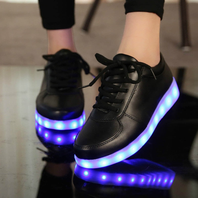 Size 27-42 USB Charger Glowing Sneakers Children Led Casual Shoes Boys Led Slippers Luminous Sneakers For Girls Wedding Shoes