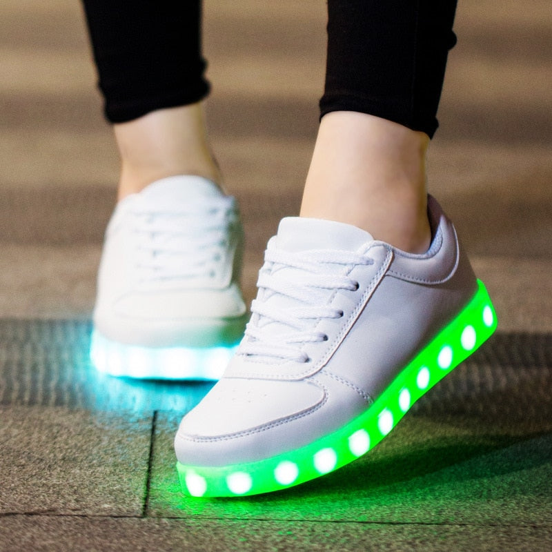 Size 27-42 USB Charger Glowing Sneakers Children Led Casual Shoes Boys Led Slippers Luminous Sneakers For Girls Wedding Shoes