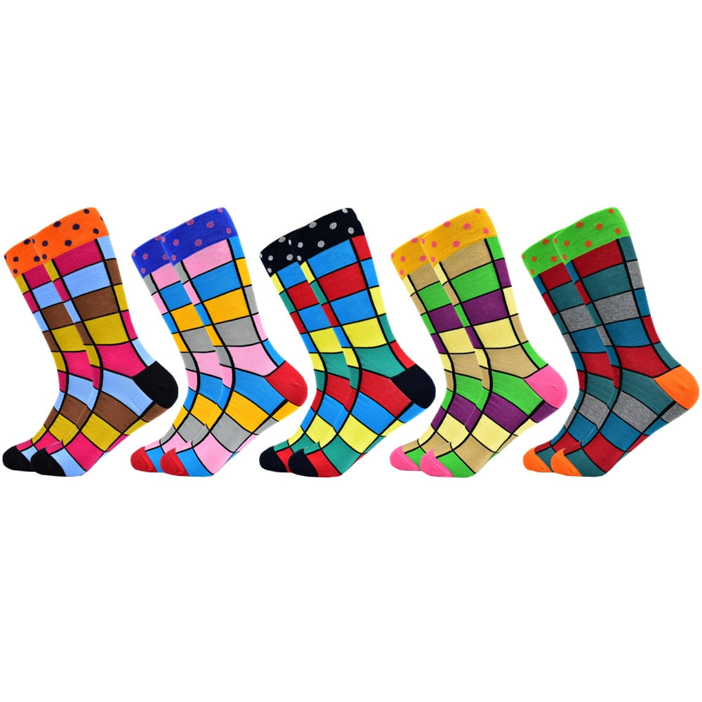 New Men&#39;s Socks Casual Business Dress High Quality Happy Combed Cotton Socks Fashion Harajuku Plus Size Socks Gift