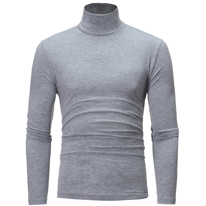turtleneck for men slim elastic thin pullover men Spring Autumn knitting turtleneck men brand Men&#39;s high neck sweater