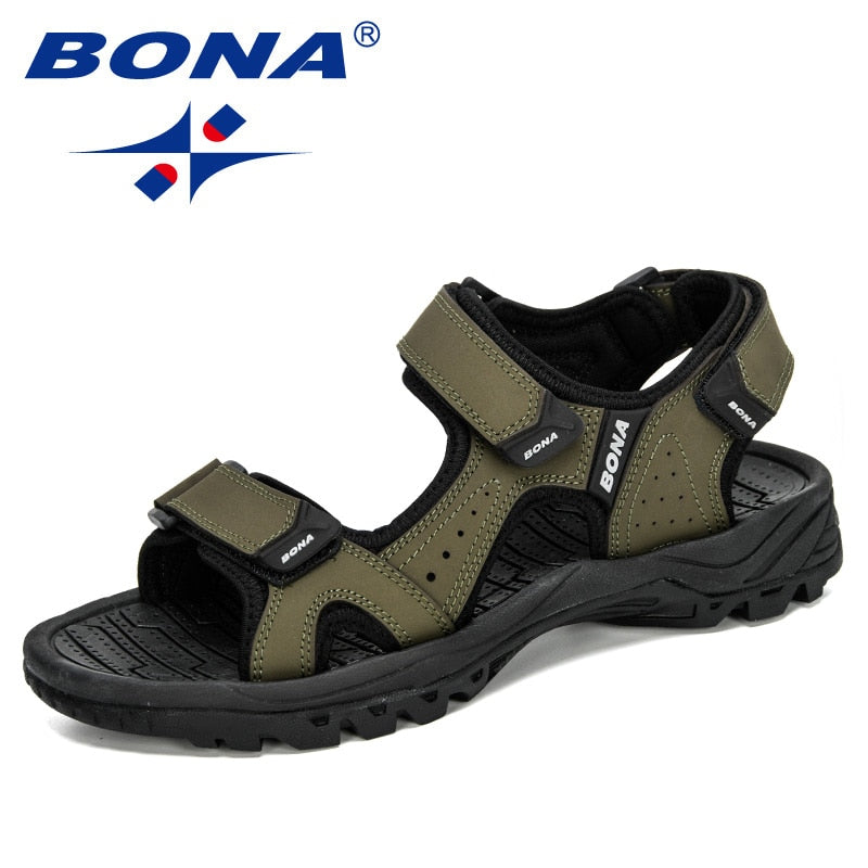 BONA 2020 New Designers Action Leather Shoes Slip-on Slippers Man Comfortable Trendy Beach Men Summer Sandal Zapatillas Hombre