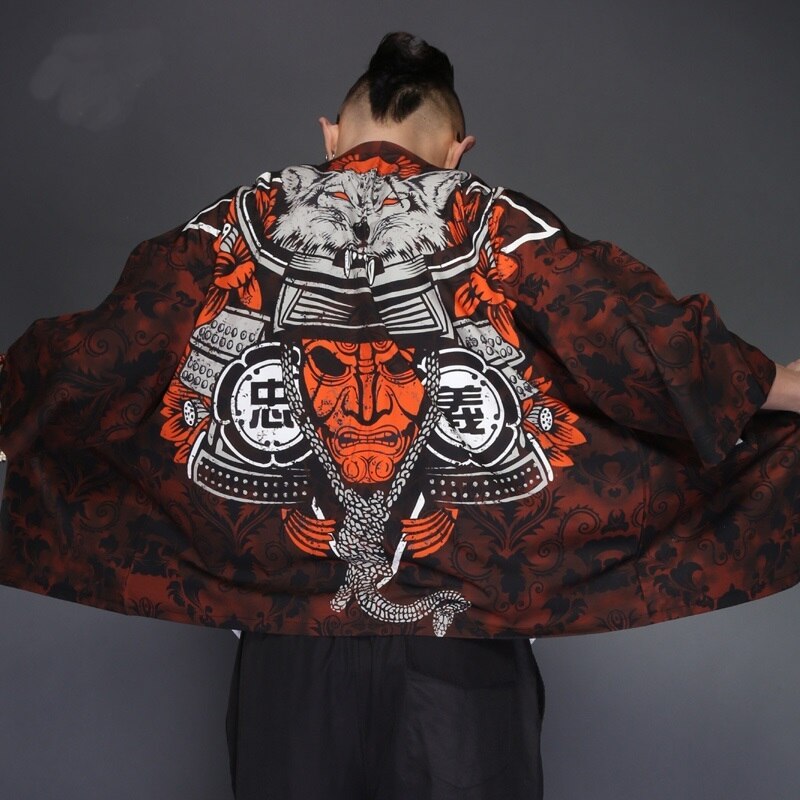 Kimono Men Cardigan Japanese Obi Male Yukata Men'S Haori Japanese Samurai Kimono Shirt Men Traditional Japanese Clothes FF2707