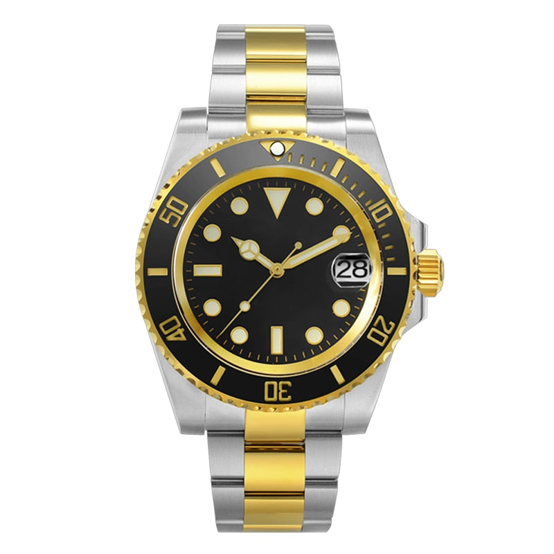San Martin 40.5mm Diver Watch Two-tone Water Ghost NH35 Luxury Sapphire Men Mechanical Watches 20Bar Waterproof BGW-9 Luminous