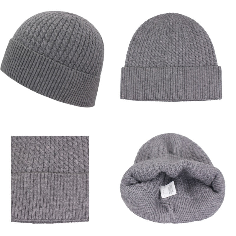 Skullies Beanies Men Winter Hats For Men Knitted Hat Women Male Gorro Warm Balaclava Bonnet Female Winter Beanie Hat Winter Cap