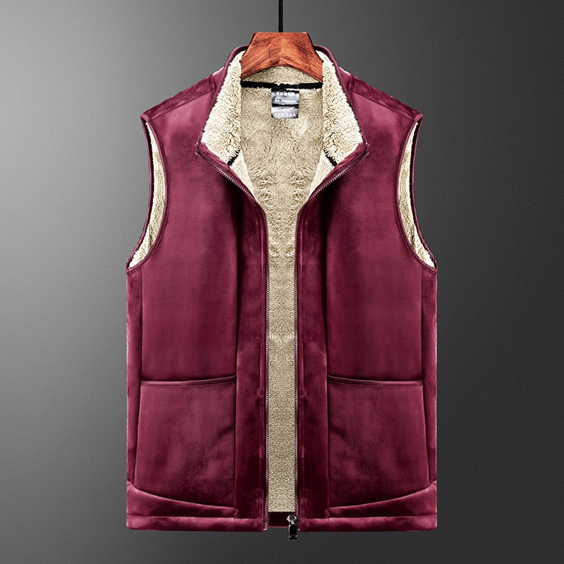 Crocodile brand Cashmere Vest Autumn Winter Casual Sleeveless Jacket Men Warm Fleece Men Vest Jacket Thick Sleeveless Men's Vest
