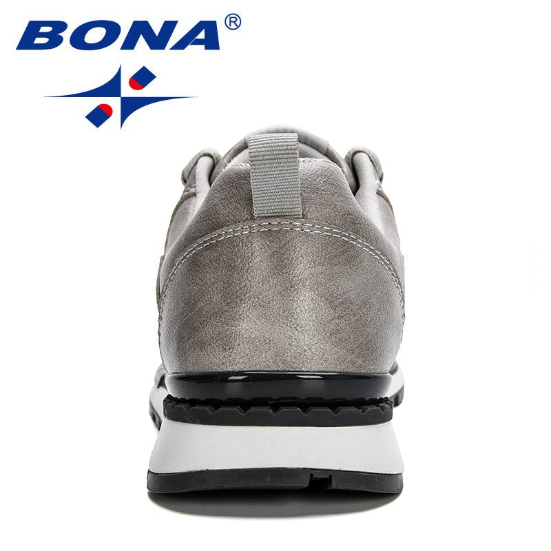 BONA 2020 New Designers Fashion Loafers Shoes Lace Up Men Casual Shoes Breathable Soft Flat Driving Shoes Chaussures Homme Comfy