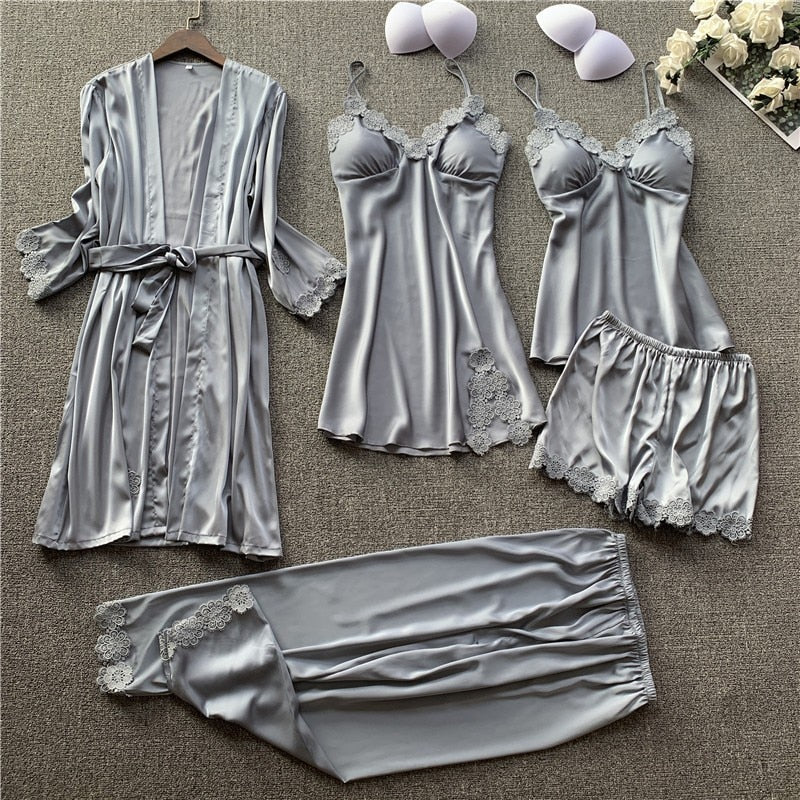 Female Flower Bride Wedding Robe Bathrobe Gown Sleepwear Sexy Lace Intimate Lingerie Home Clothes Summer Casual Nightwear