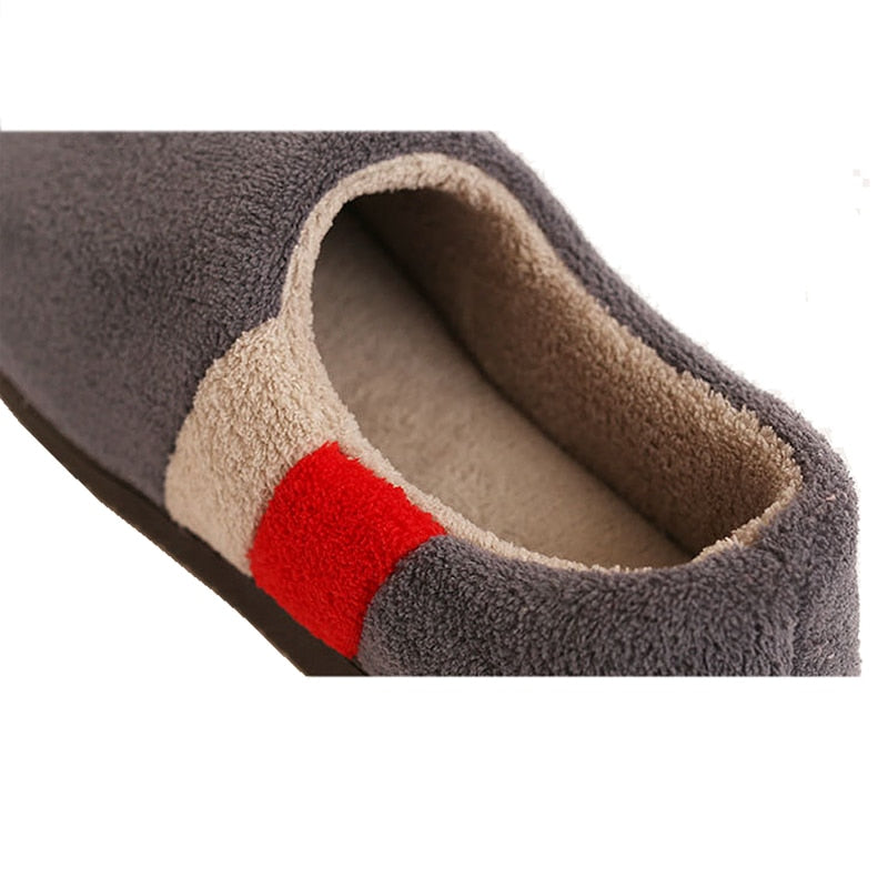 Men Slippers Home Memory foam Winter Short Plush Indoor Slippers Male Comfy Flock Non-slip House Shoes Big size 45 46 47