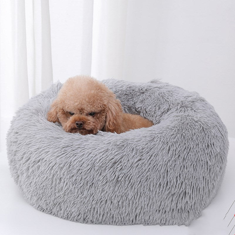 Super Soft Pet Dog Bed Autumn Winter Round Long-haired Pet Mat Suitable House for Cats and Dogs Warm Comfortable Pet Supplies