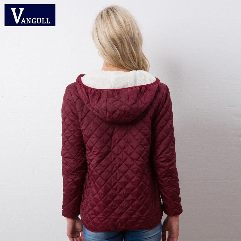 Vangull New Spring Autumn Women&#39;s Clothing Hooded Fleece Basic Jacket Long Sleeve female Coats Short Zipper Casual Outerwear