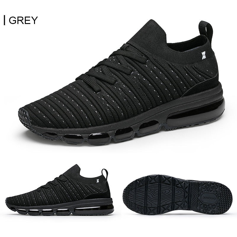 ONEMIX Men Casual Jogging Shoes Sneakers Big Size 2019 Luxury Brand Air Cushion Knitted Fabric Skateboarding Shoes For Running