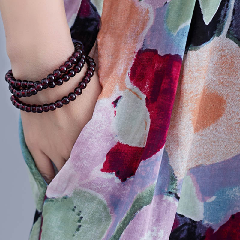 Oversized Summer Floral Boho Dress Women Polka Dot Cotton Long Ladies Dresses Loose Large Robe Femme Beach Dress 2022