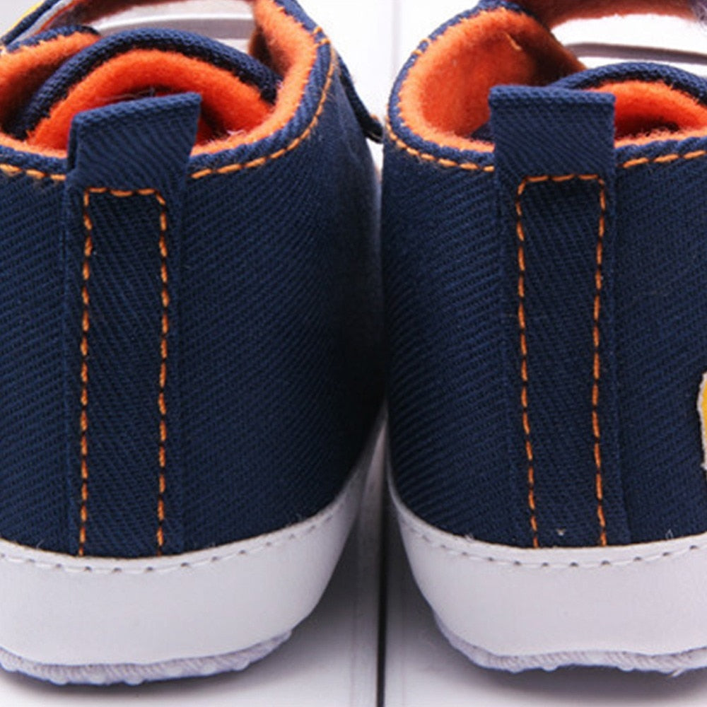 Fashion Baby Shoes Boy Girls Cartoon Printed Giraffe Canvas Anti-slip Infant Soft Sole High First Walkers