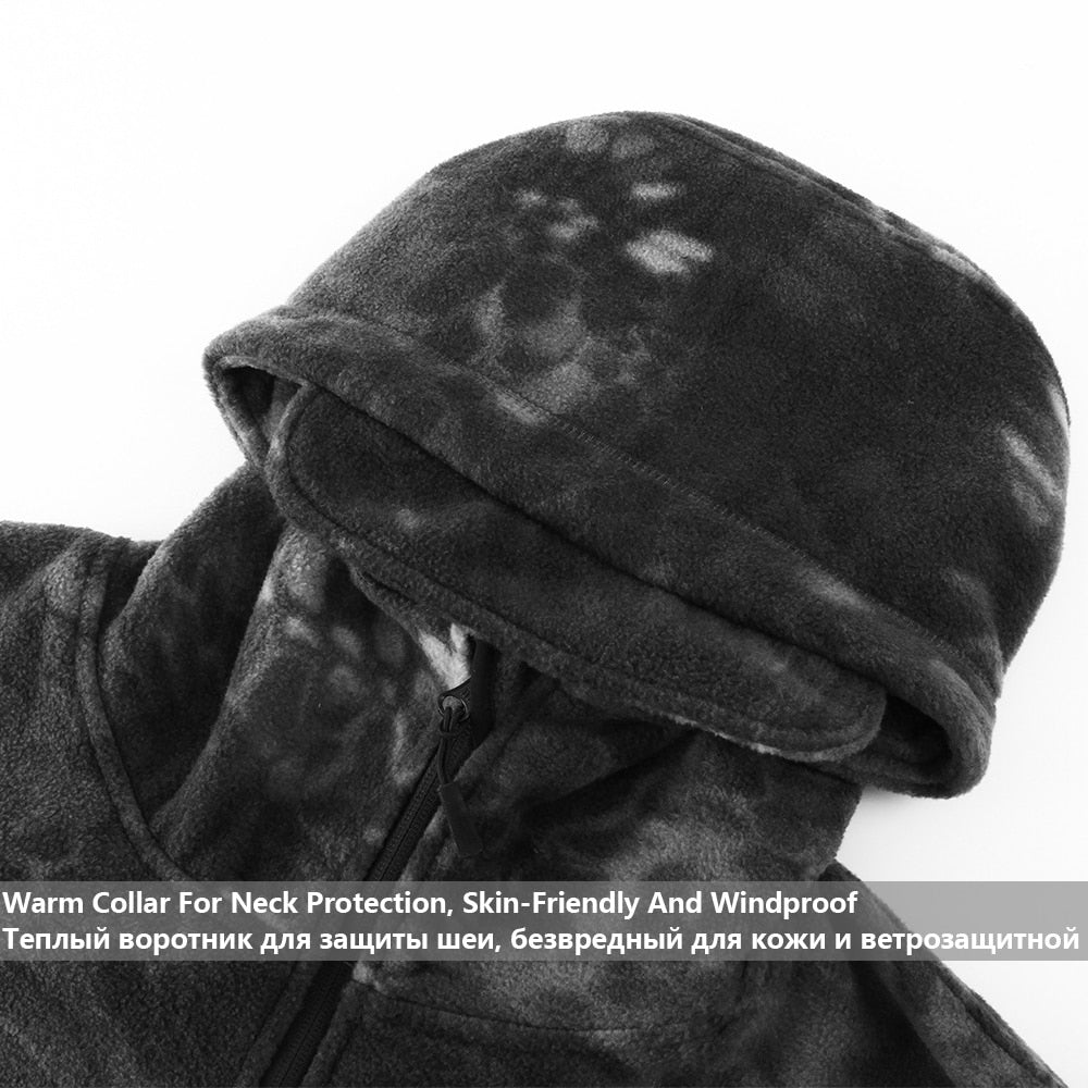 Mege Brand Autumn Winter Military Fleece Camouflage Tactical Men&#39;s Clothing Polar Warm Multicam Army Men Coat Outwear Hoodie