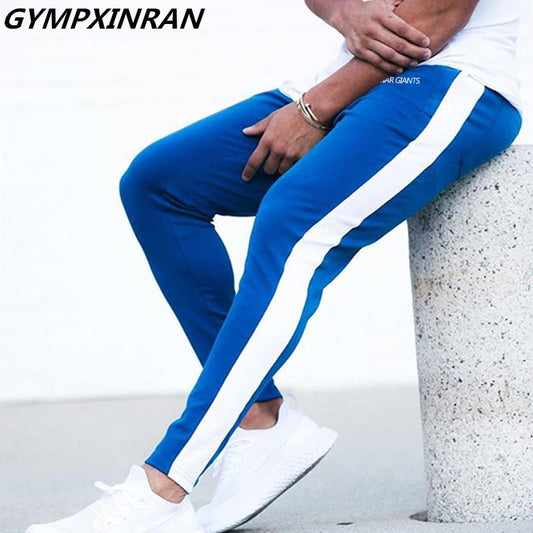 GYMPXINRAN New Men Pants Hip Hop Fitness clothing Joggers Sweatpants Side stripe classic fashion Streetwear Track Pants Trousers