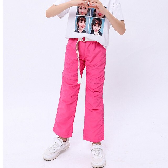 Summer Spring Quick-Drying Waterproof Boys Girls Pants Sporty Climbing Trousers Children Detachable Outfits For 115-170cm