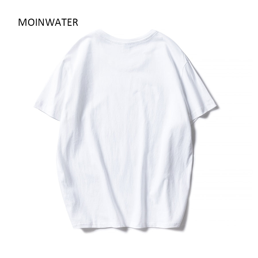 MOINWATER New Women Fashion Leopard Print T shirts White Black Cotton Streetwear T-shirts Lady Casual Tees&amp;Tops MT1964