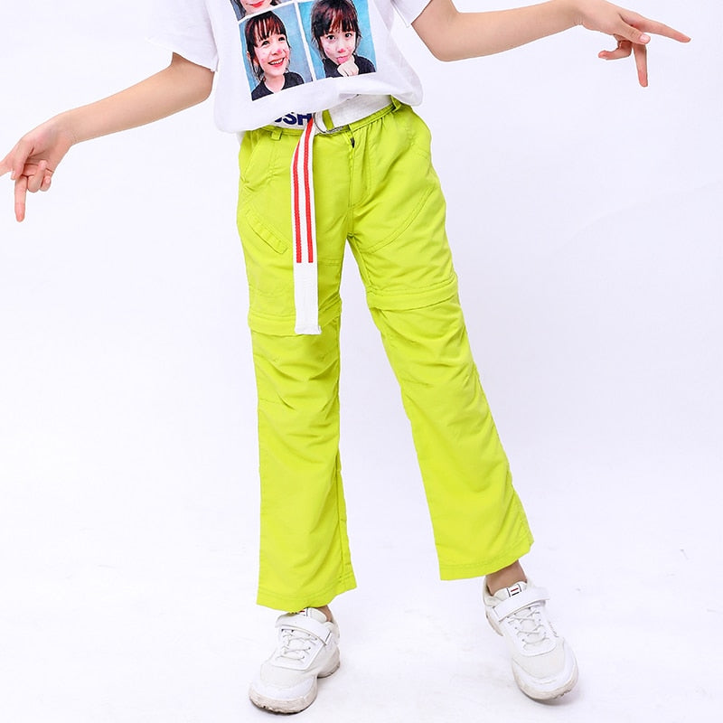 Summer Spring Quick-Drying Waterproof Boys Girls Pants Sporty Climbing Trousers Children Detachable Outfits For 115-170cm